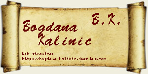 Bogdana Kalinić vizit kartica